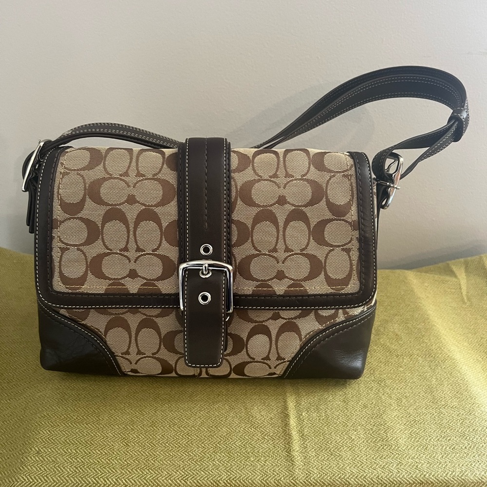 COACH Signature canvas/leather Brown Handbag